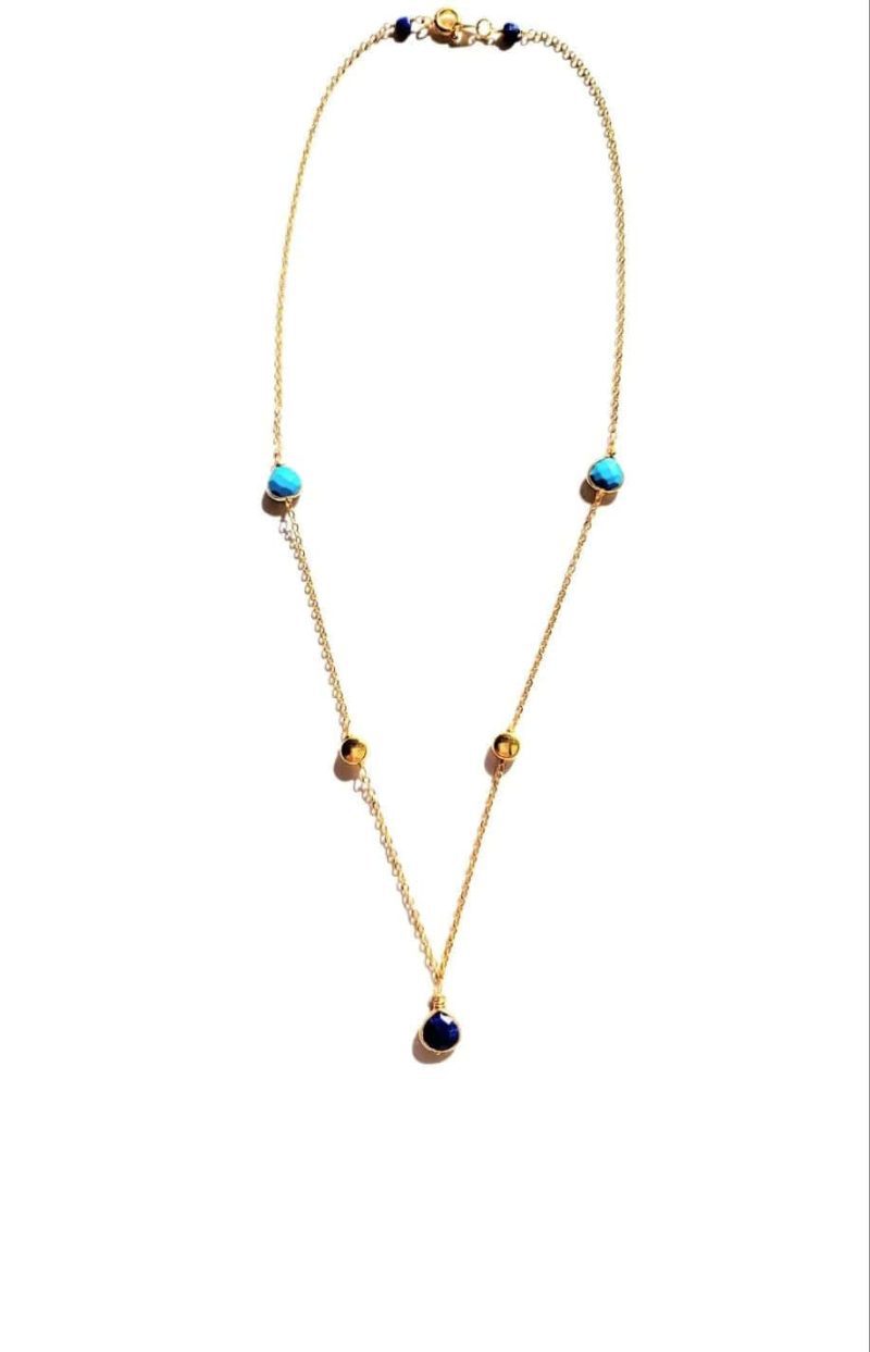 minu jewels necklaces chavel 16 chain necklace with faceted turquoise lapis centerpiece chavel necklace minu jewels 23 chavl n 74082620 39916443894018