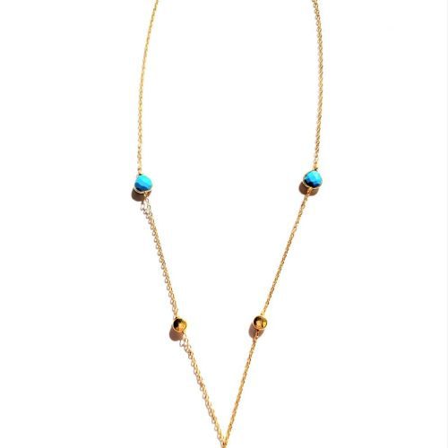 minu jewels necklaces chavel 16 chain necklace with faceted turquoise lapis centerpiece chavel necklace minu jewels 23 chavl n 74082620 39916443959554