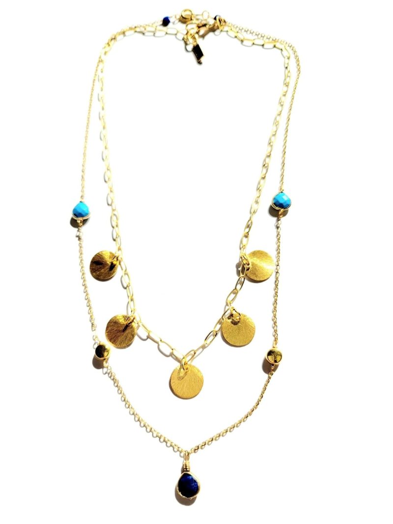 minu jewels necklaces chavel 16 chain necklace with faceted turquoise lapis centerpiece chavel necklace minu jewels 23 chavl n 74082620 39916443992322