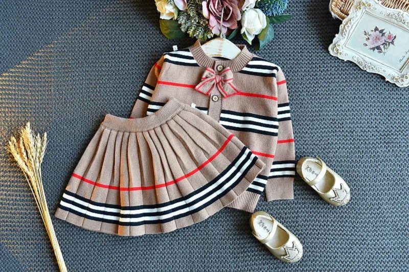 oneakids baby toddler clothing 2 piece girls knit skirt and cardigan set 41576291991810