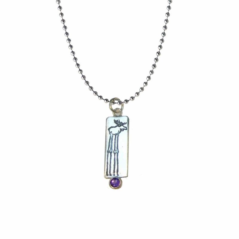 pattie parkhurst jewelry necklaces long legs moose with amethyst stone pendant necklace 39557887721730