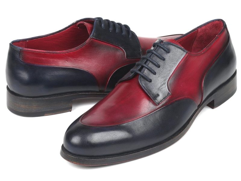 paul parkman paul parkman men s bordeaux navy derby shoes id 993 bdnv 36482756280578