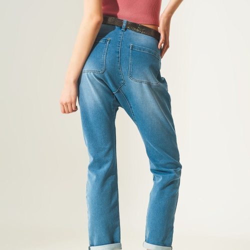 q2 jeans 90s baggy jeans in blue vintage wash 39087926345986