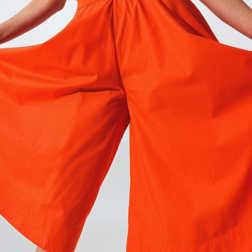 q2 pants a line skirt with elastic waist band in orange 39087995683074