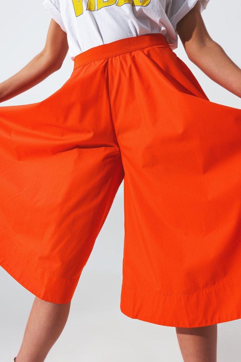 q2 pants a line skirt with elastic waist band in orange 39087995683074