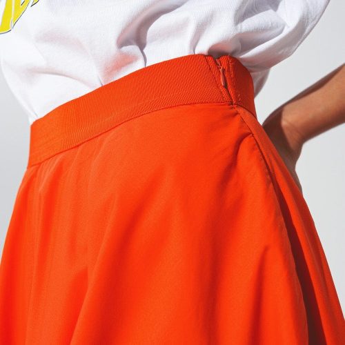 q2 pants a line skirt with elastic waist band in orange 39087995715842