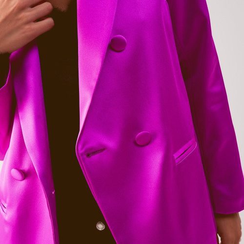 q2 women s blazer satin double breasted suit blazer in fuchsia satin double breasted suit blazer in fuchsia 39087713943810