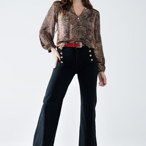 q2 women s blouse chiffon blouse in brown leopard print chiffon blouse in brown leopard print 42115321299202