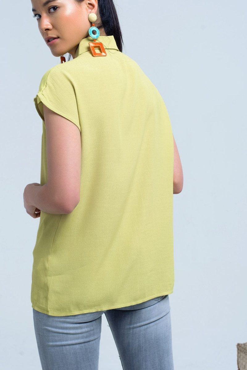 q2 women s blouse yellow shirt with mesh detail 39086783299842