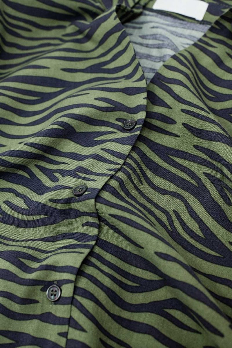 q2 women s blouse zebra printed shirt in green zebra printed shirt in green 42115303276802