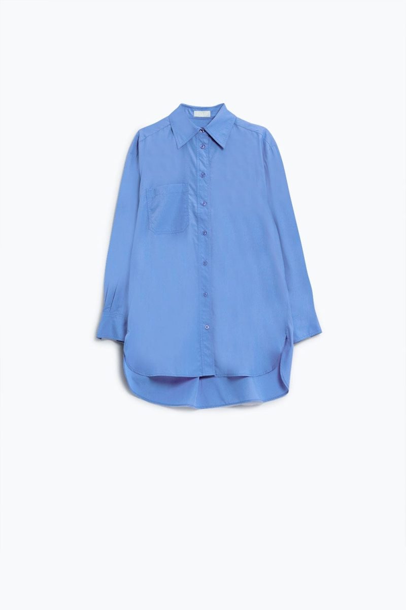 q2 women s blouses super oversized high low shirt in blue super oversized high low shirt in blue 41158949929218