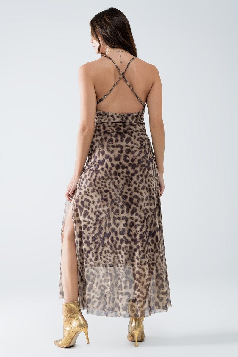 q2 women s dress leopard strap dress in mesh fabric leopard strap dress in mesh fabric 42115314647298 1