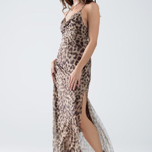 q2 women s dress leopard strap dress in mesh fabric leopard strap dress in mesh fabric 42115314680066 1