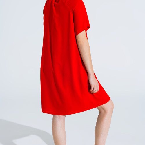 q2 women s dress relaxed short dress with square neckline and short sleeves in red relaxed short dress with square neckline and short sleeves in red 40764561621250