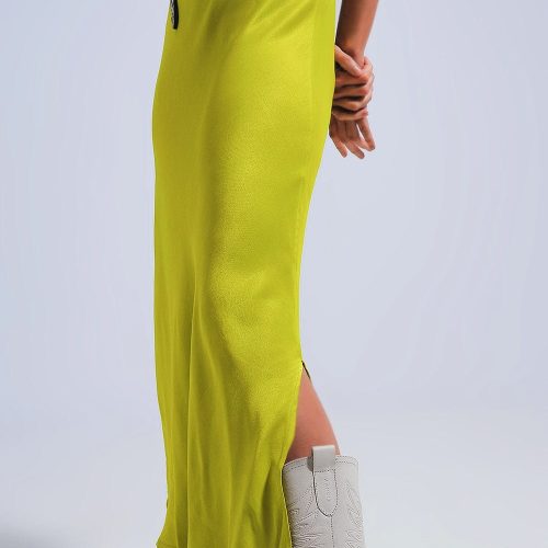 q2 women s dress satin cami strap midi slip dress in green satin cami strap midi slip dress in green 39087460712706