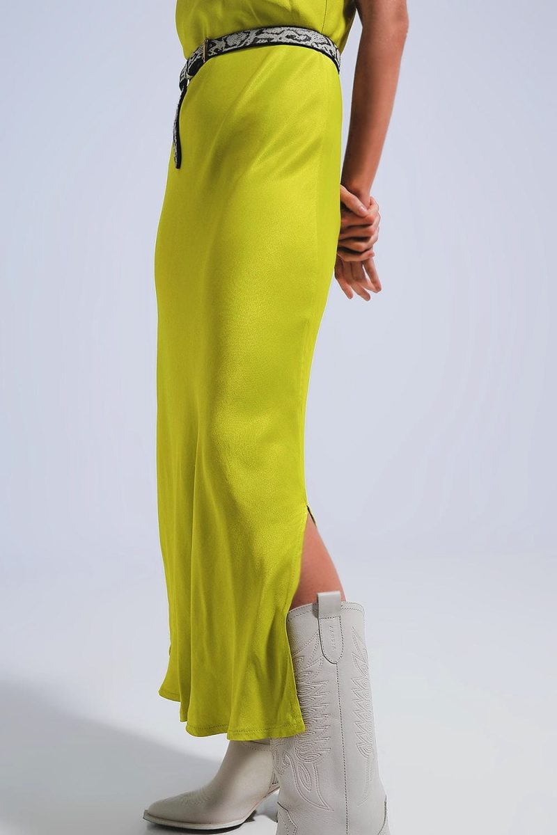 q2 women s dress satin cami strap midi slip dress in green satin cami strap midi slip dress in green 39087460712706