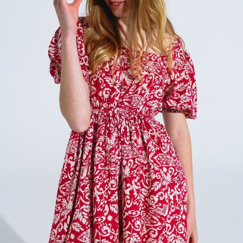 q2 women s dress short floral print dress with gathered back short floral print dress with gathered back 40657679843586