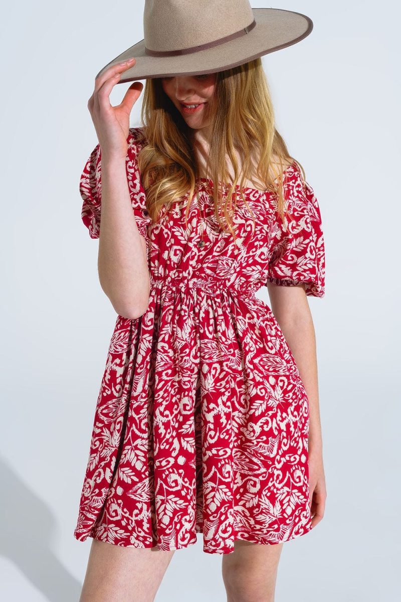 q2 women s dress short floral print dress with gathered back short floral print dress with gathered back 40657679843586