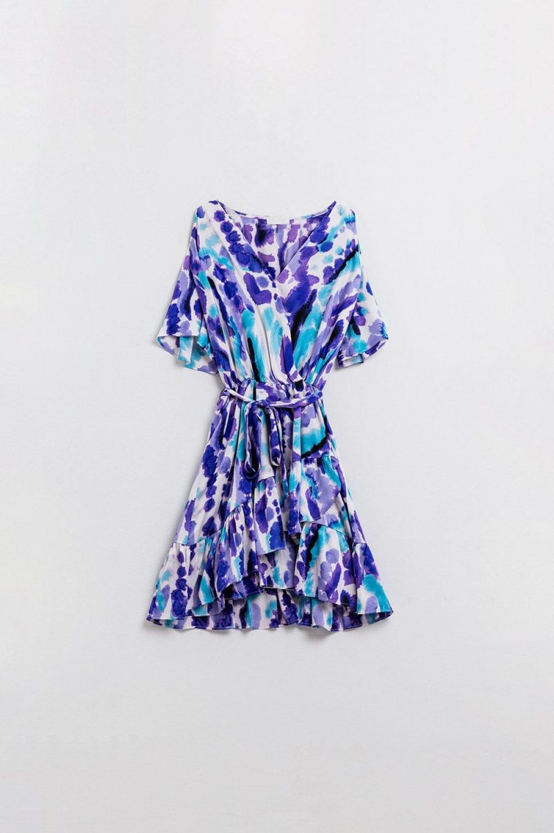 q2 women s dress wrap short dress in blue and purple tie dye wrap short dress in blue and purple tie dye 41100316934402