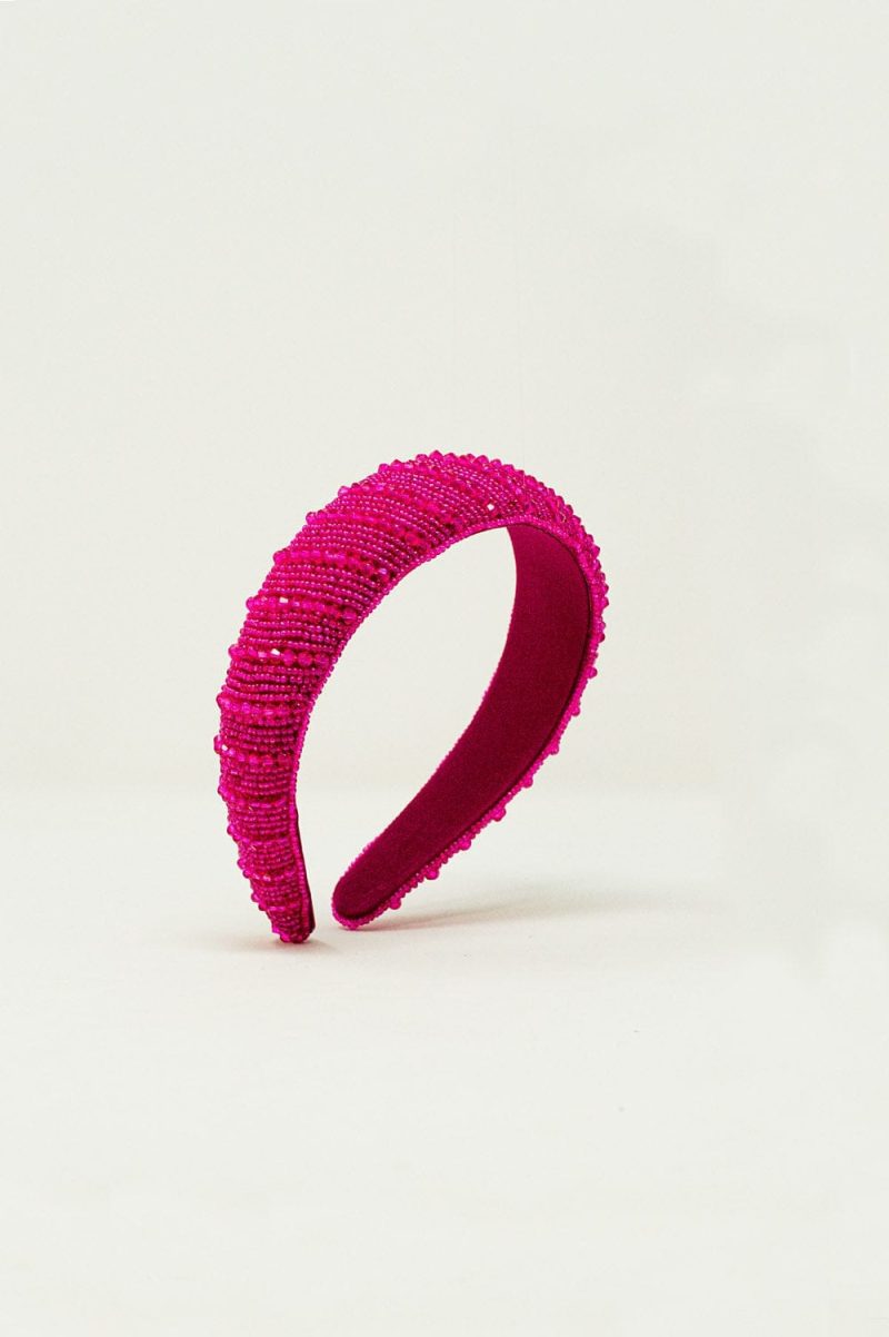 q2 women s hat one size fuchsia india headband with beads in fuchsia 9334107 56520 2334100721014 39141873582338