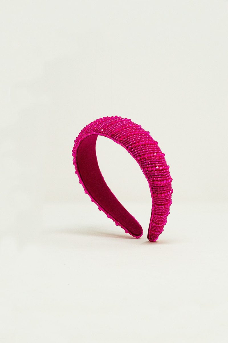 q2 women s hat one size fuchsia india headband with beads in fuchsia 9334107 56520 2334100721014 39141873615106