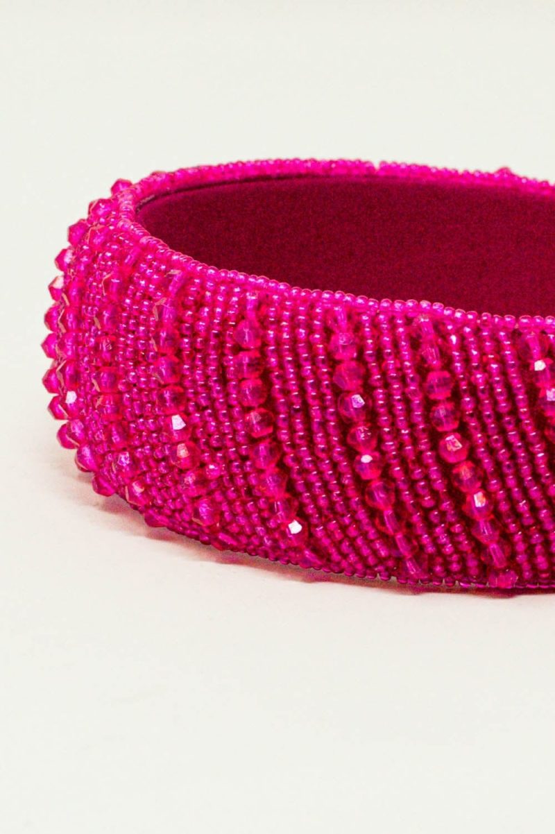 q2 women s hat one size fuchsia india headband with beads in fuchsia 9334107 56520 2334100721014 39141873647874