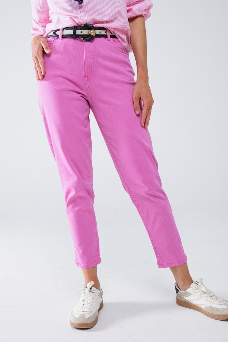 q2 women s jean ankle skinny basic jeans in pink ankle skinny basic jeans in pink 40897558184194