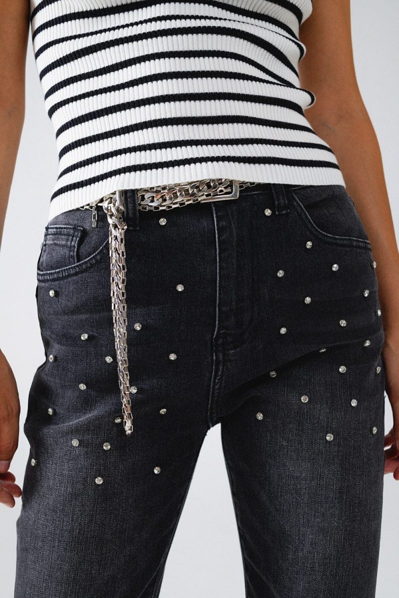 q2 women s jean black skinny jeans with rhinestones black skinny jeans with rhinestones 41586433163522