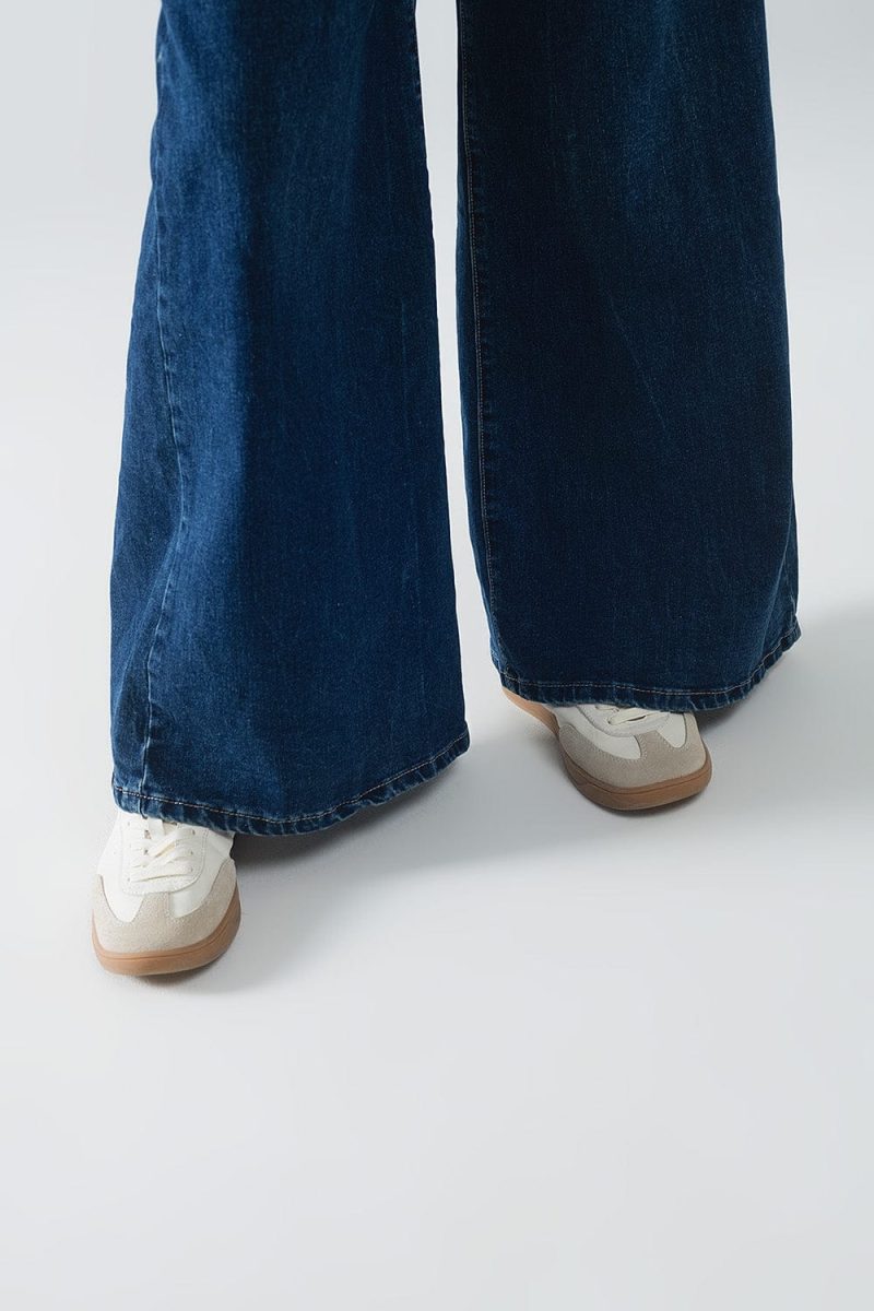 q2 women s jean super wide leg jeans in mid wash super wide leg jeans in mid wash 42115286696194