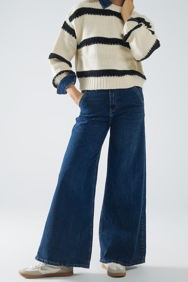 q2 women s jean super wide leg jeans in mid wash super wide leg jeans in mid wash 42115286728962