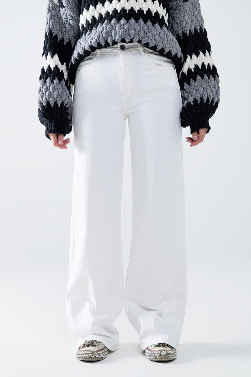 q2 women s jean white wide leg high rise pants white wide leg high rise pants 42084492968194