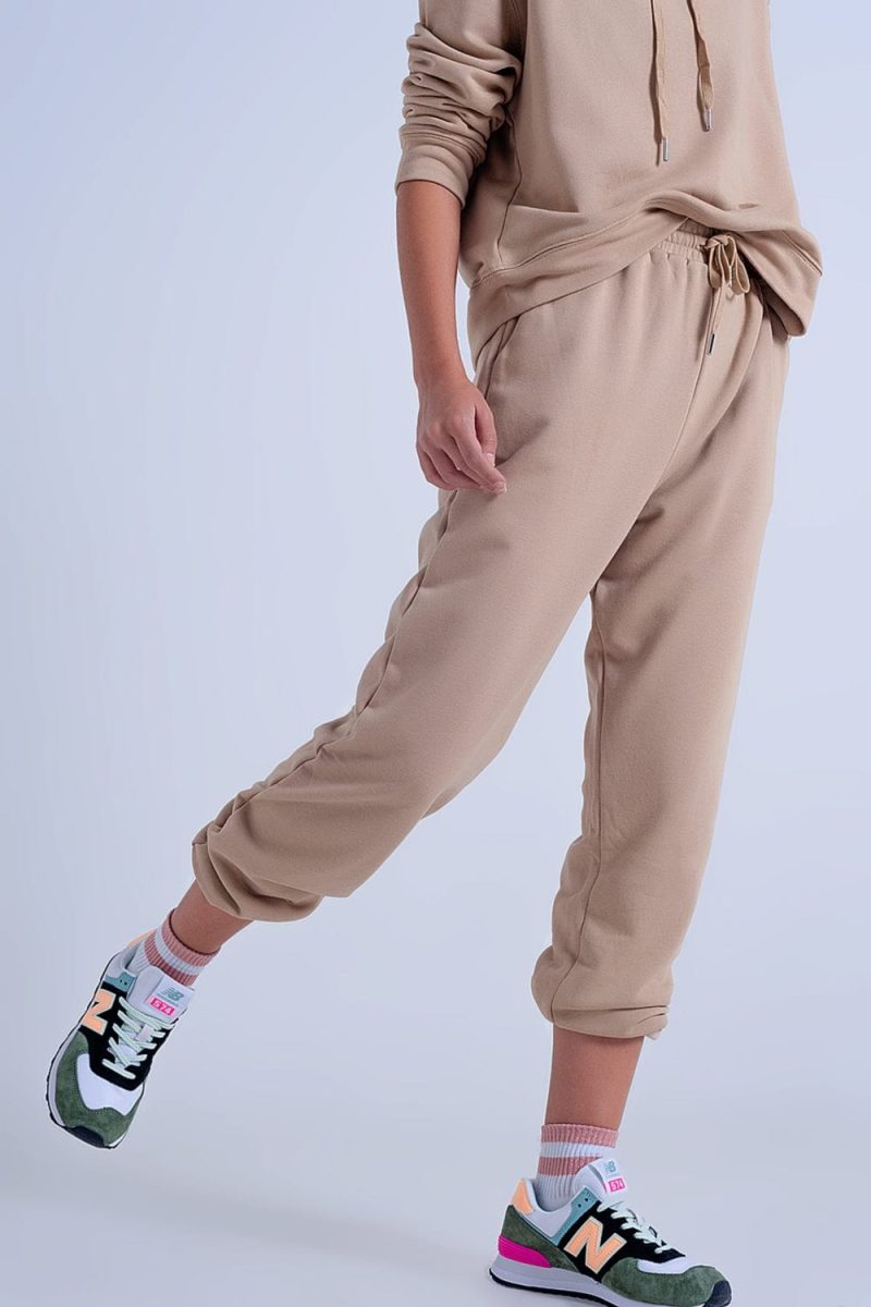 q2 women s pants trousers adjustable waistband joggers in beige adjustable waistband joggers in beige 39087218000130