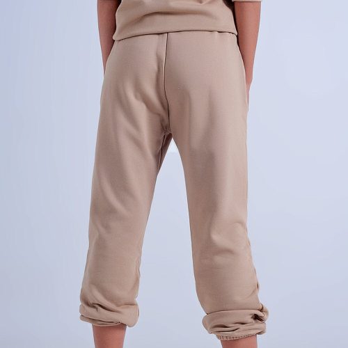 q2 women s pants trousers adjustable waistband joggers in beige adjustable waistband joggers in beige 39087218065666