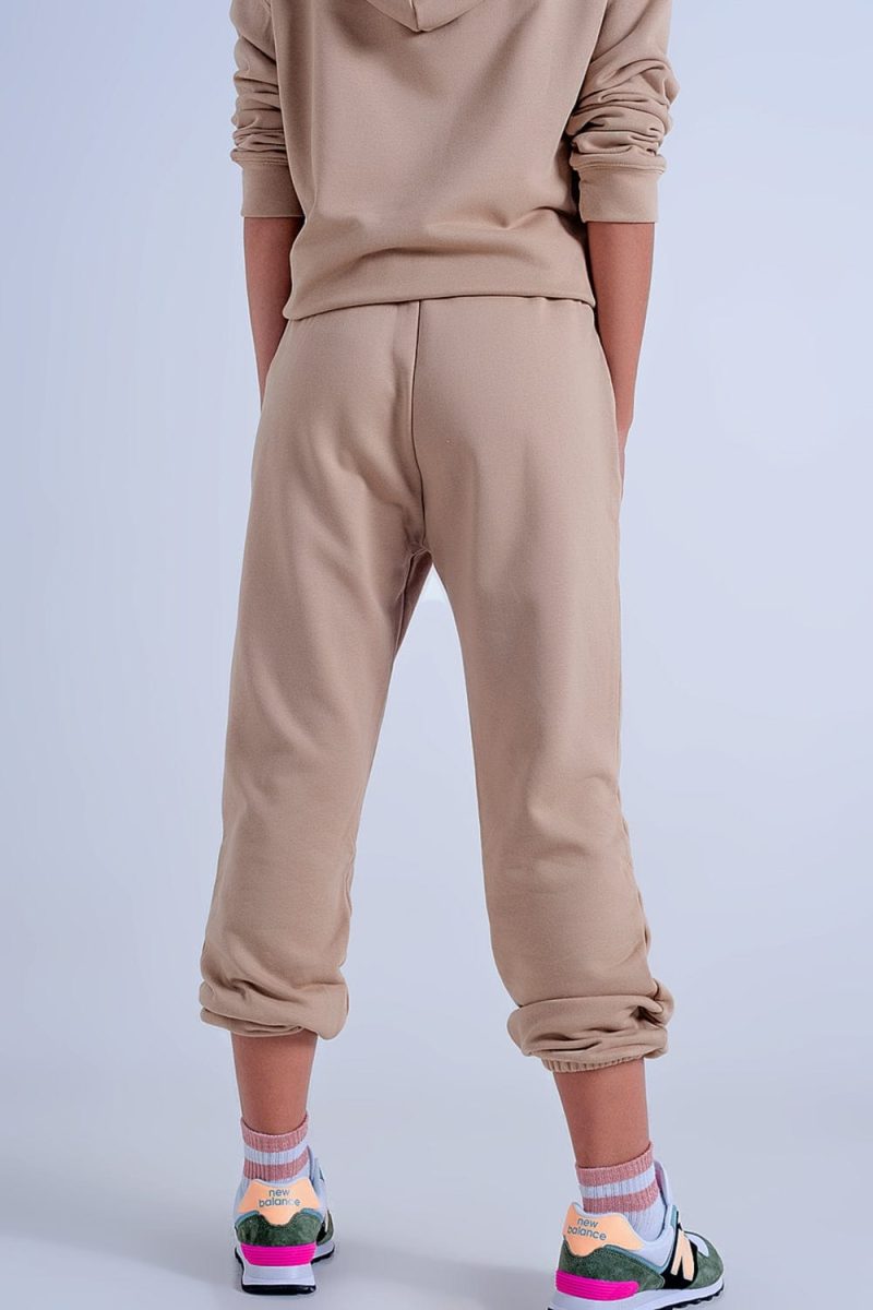 q2 women s pants trousers adjustable waistband joggers in beige adjustable waistband joggers in beige 39087218065666