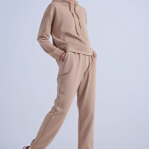 q2 women s pants trousers adjustable waistband joggers in beige adjustable waistband joggers in beige 39087218098434