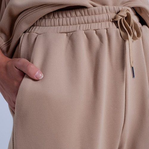 q2 women s pants trousers adjustable waistband joggers in beige adjustable waistband joggers in beige 39087218131202