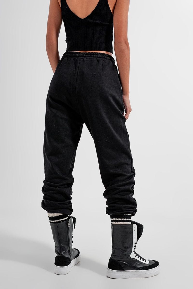 q2 women s pants trousers adjustable waistband joggers in black adjustable waistband joggers in black 39087219114242