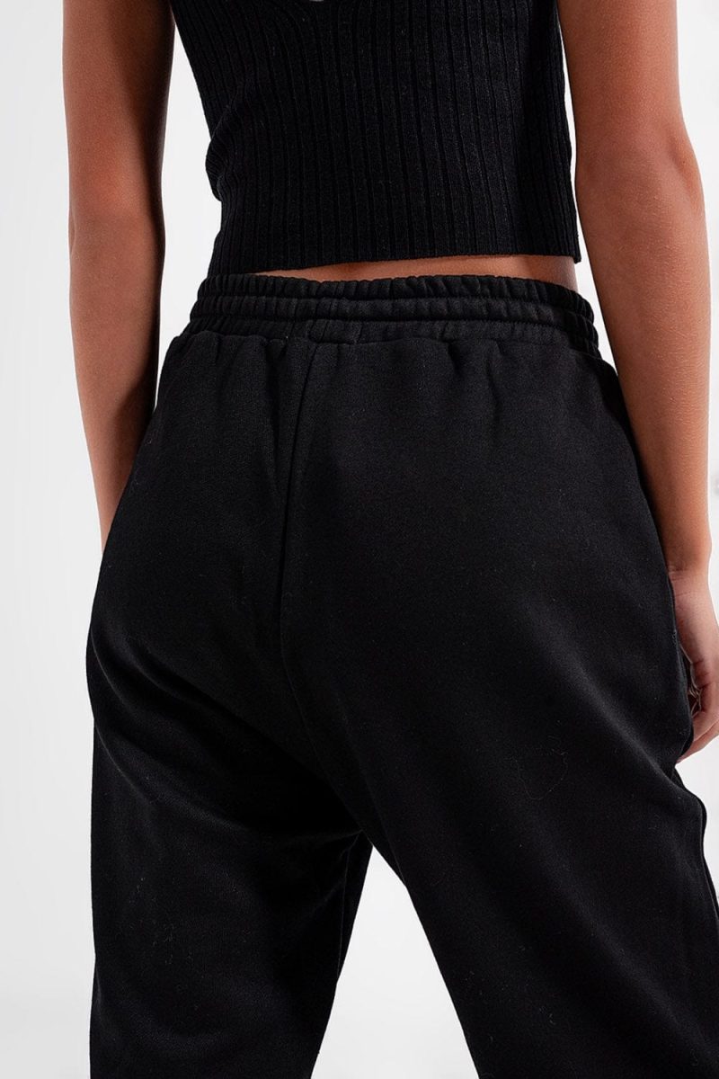 q2 women s pants trousers adjustable waistband joggers in black adjustable waistband joggers in black 39087219147010