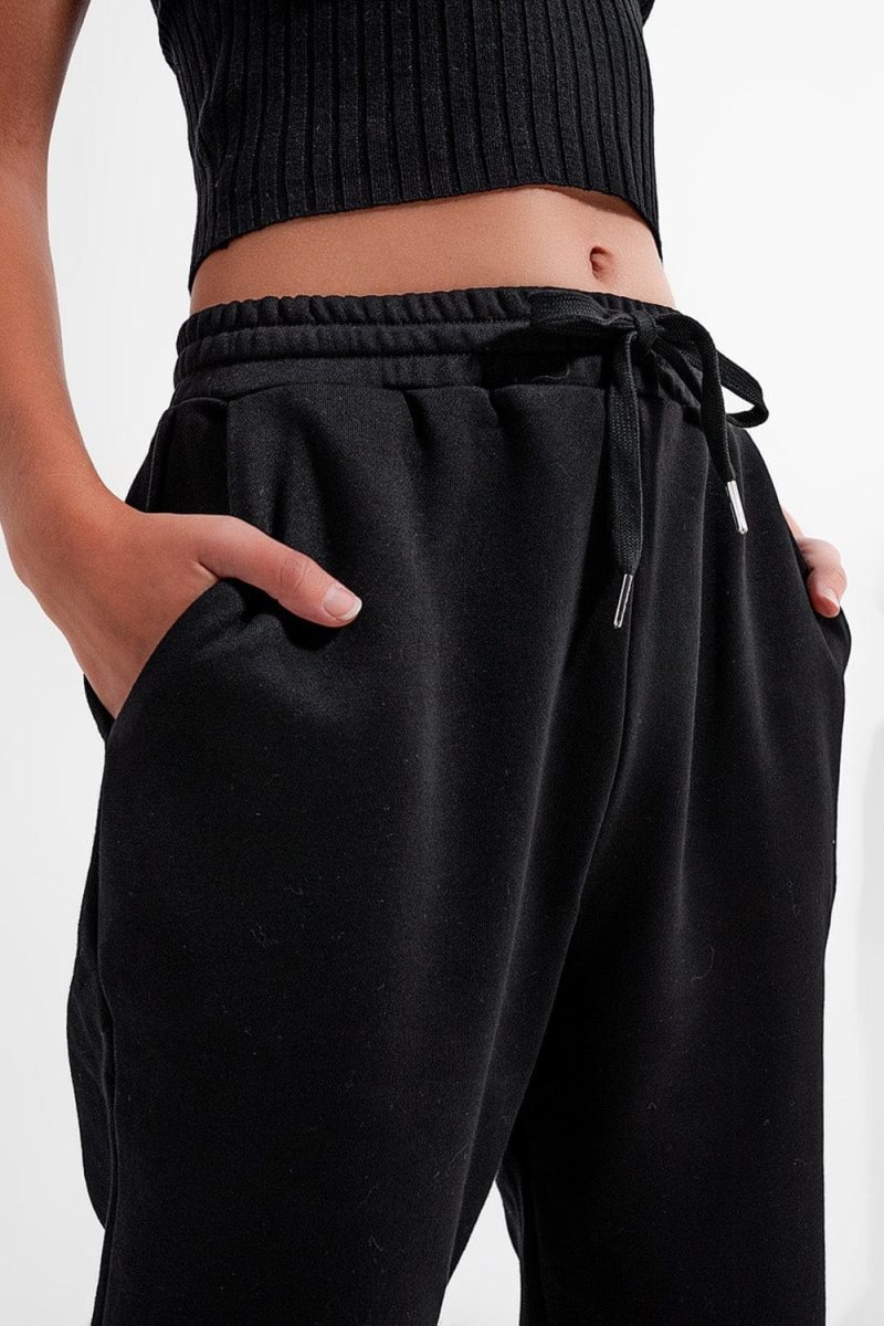 q2 women s pants trousers adjustable waistband joggers in black adjustable waistband joggers in black 39087219179778