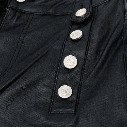 q2 women s pants trousers black faux leather trousers with buttons black faux leather trousers with buttons 41960318599426