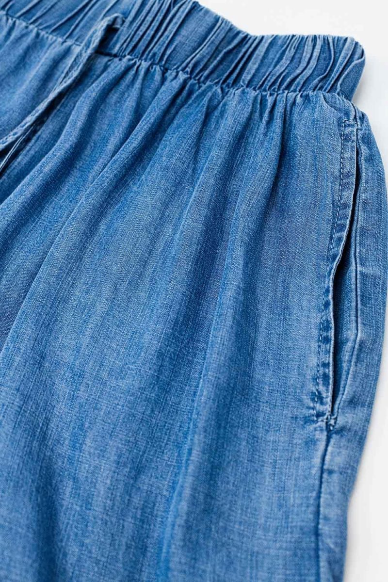 q2 women s pants trousers blue tencel denim style wide leg fluid pants blue tencel denim style wide leg fluid pants 41353113305346