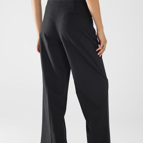 q2 women s pants trousers long black pleated pants with leopard detail at the waist long black pleated pants with leopard detail at the waist 41960321286402