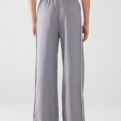 q2 women s pants trousers palazzo black and white gingham pants with drawstring palazzo black and white gingham pants with drawstring 42115299803394