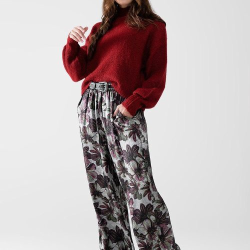 q2 women s pants trousers wide leg pants in floral print wide leg pants in floral print 42084497588482