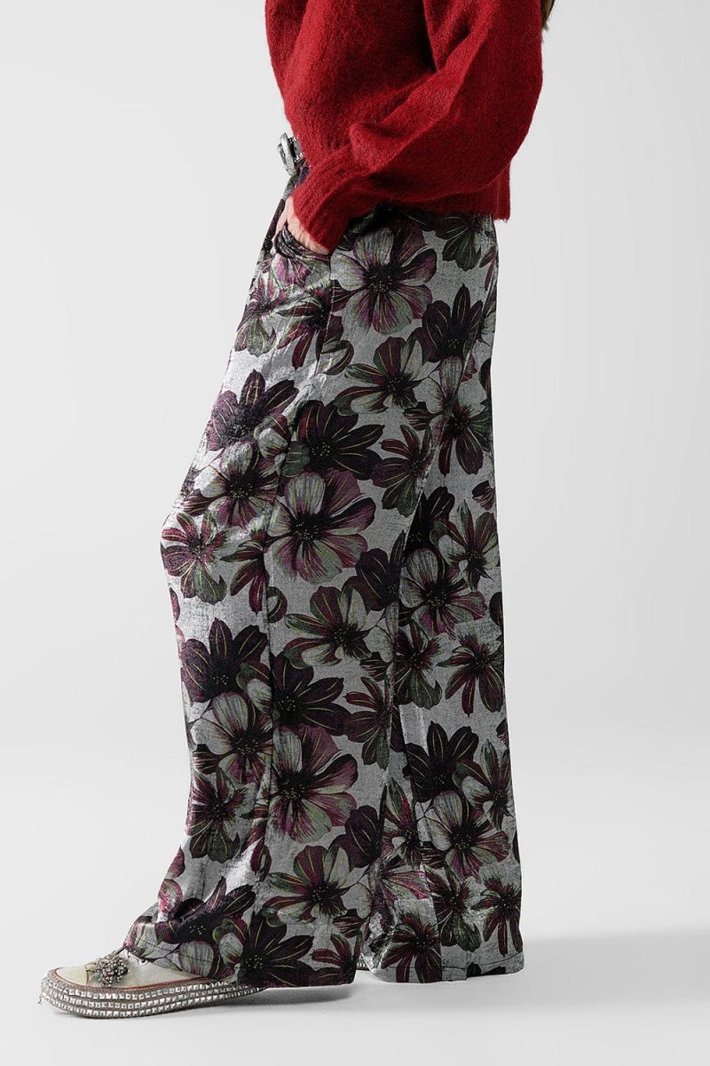 q2 women s pants trousers wide leg pants in floral print wide leg pants in floral print 42084497621250