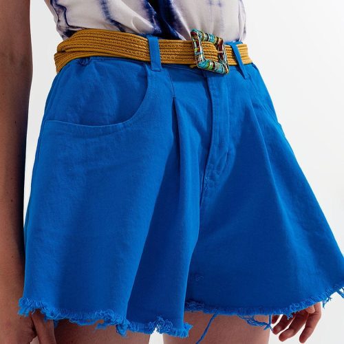 q2 women s shorts a line ripped denim shorts in blue a line ripped denim shorts in blue 39087149777154