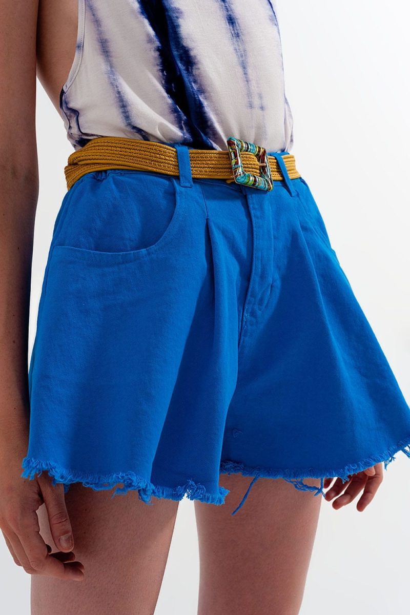 q2 women s shorts a line ripped denim shorts in blue a line ripped denim shorts in blue 39087149777154