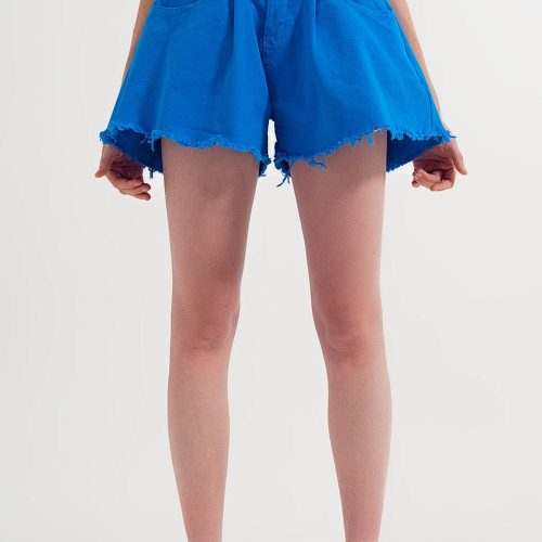 q2 women s shorts a line ripped denim shorts in blue a line ripped denim shorts in blue 39087149809922