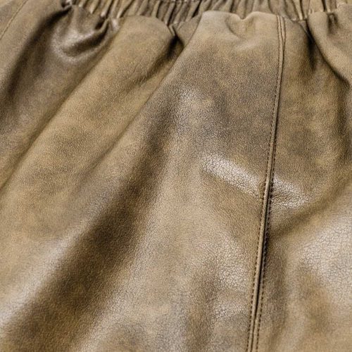 q2 women s shorts faux leather relaxed shorts in vintage brown faux leather relaxed shorts in vintage brown 42115310780674