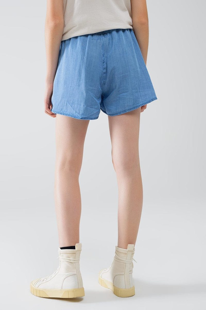 q2 women s shorts flowing tencel denim shorts with side pockets 41353114976514